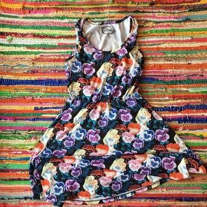 Alice in wonderland garden print dress